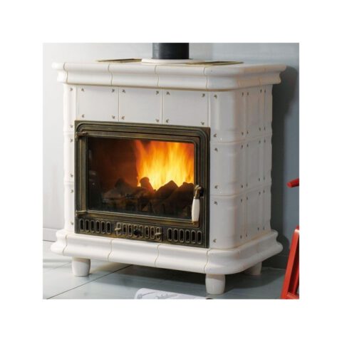 Poêle à bois 12kW Constance 630116 blanc decor monochrome – GODIN
