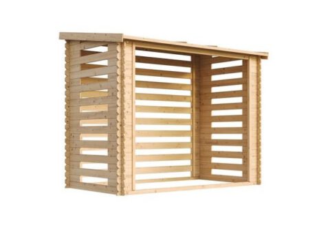 Abri bûches en bois brut 2,3 x 1,5 m – H. 2 m- Timbela